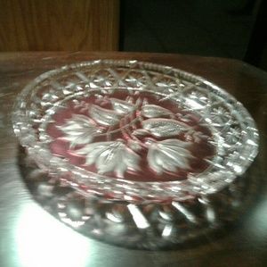 Floral print crystal platter